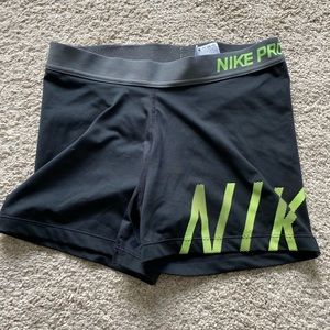 NIKE PRO spandex black and green - Youth L - great condition